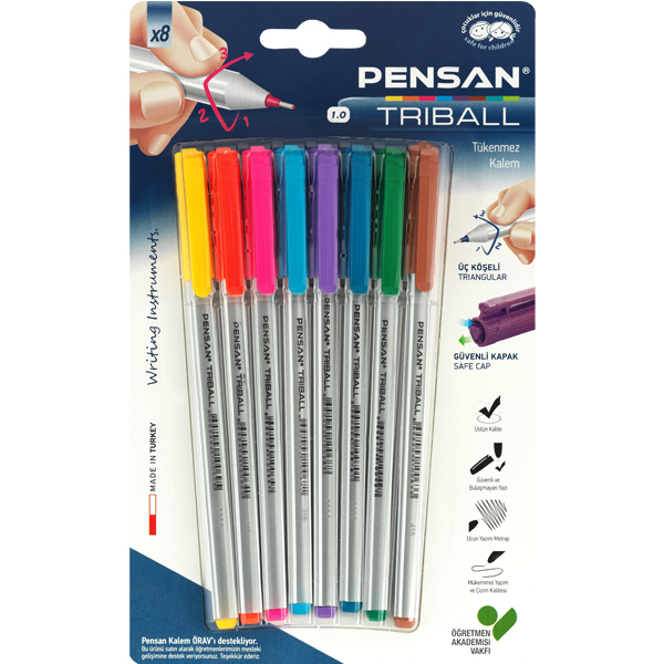 pensan-tukenmez-kalem-triball-10-mm-bilye-uc-8-li-renkli